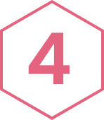 Der rosa Umriss eines Sechsecks mit einer kräftigen rosa Zahl 4 in der Mitte symbolisiert auf subtile Weise die Stärke der Praxisfinanzierung vor einem hellgrauen Hintergrund.