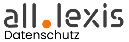 Logo mit dem Text all.lexis in einer modernen serifenlosen Schriftart. Das „all“ ist klein geschrieben, gefolgt von einem Punkt, und „lexis“ ist ebenfalls klein geschrieben. Der Punkt ist orange und der restliche Text ist grau. Der Hintergrund ist weiß.